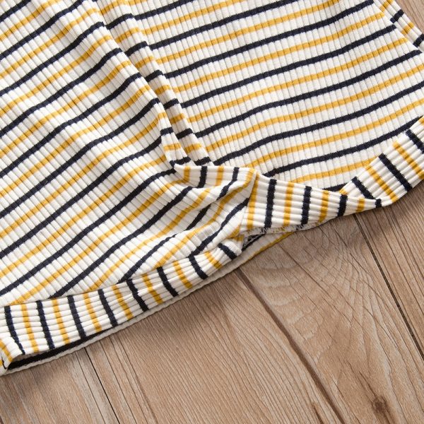 Striped Short-sleeve Knot Front Tee